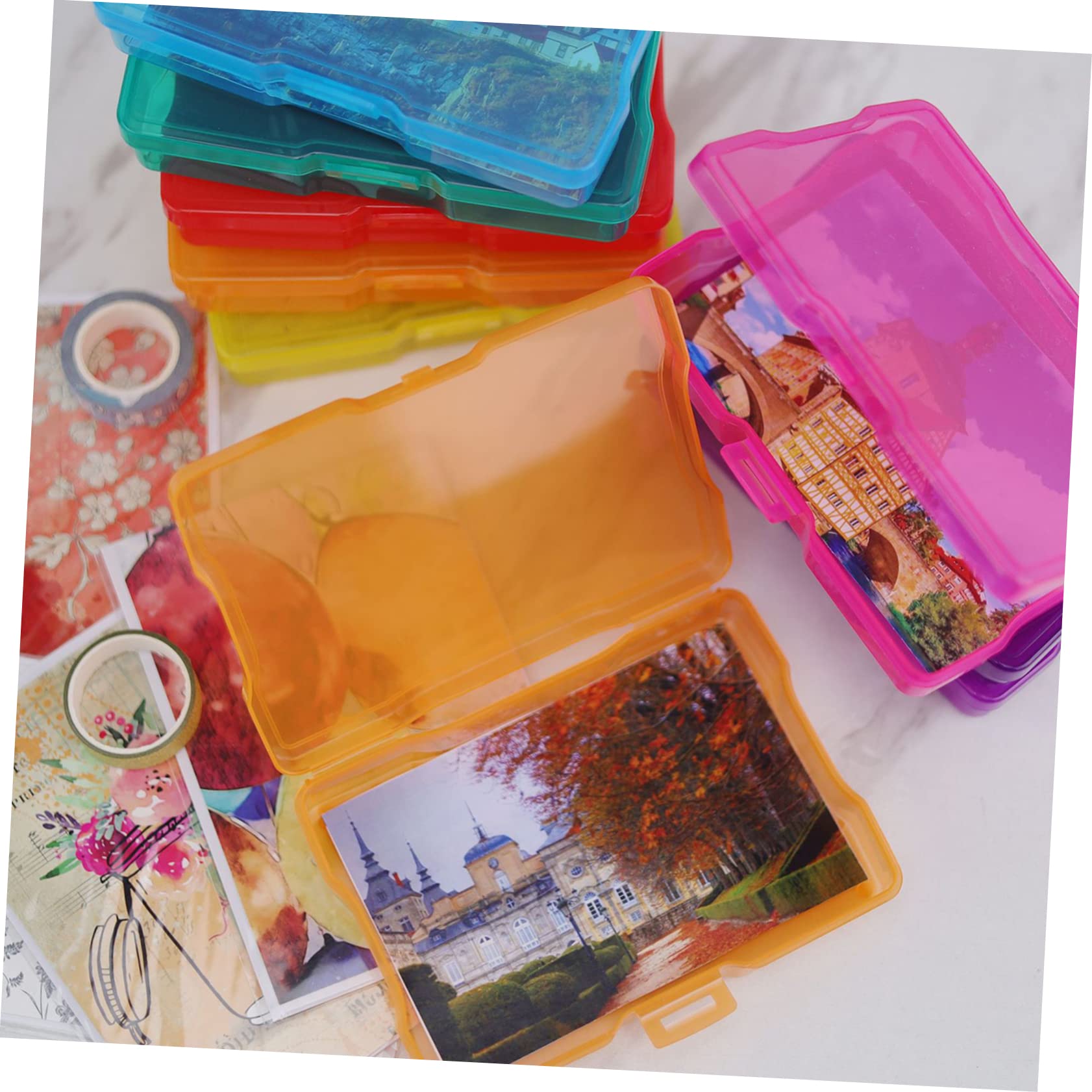 NUOBESTY Kunststoff-aufbewahrungsbox Für Fotos Als Grußkarten-organizer Kartenaufbewahrungsbox Mit Transparentem Design Foto-aufbewahrungsbox Als Schmuckschatulle Leicht Tragbar Für Ordnung