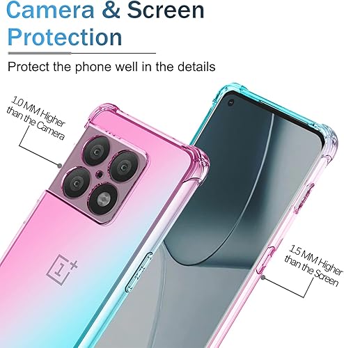 Miniatura 2 de OEURVQO Funda transparente para OnePlus 10 Pro, transparente, colorida, delgada, suave, TPU a prueba de golpes, antiarañazos, funda protectora para