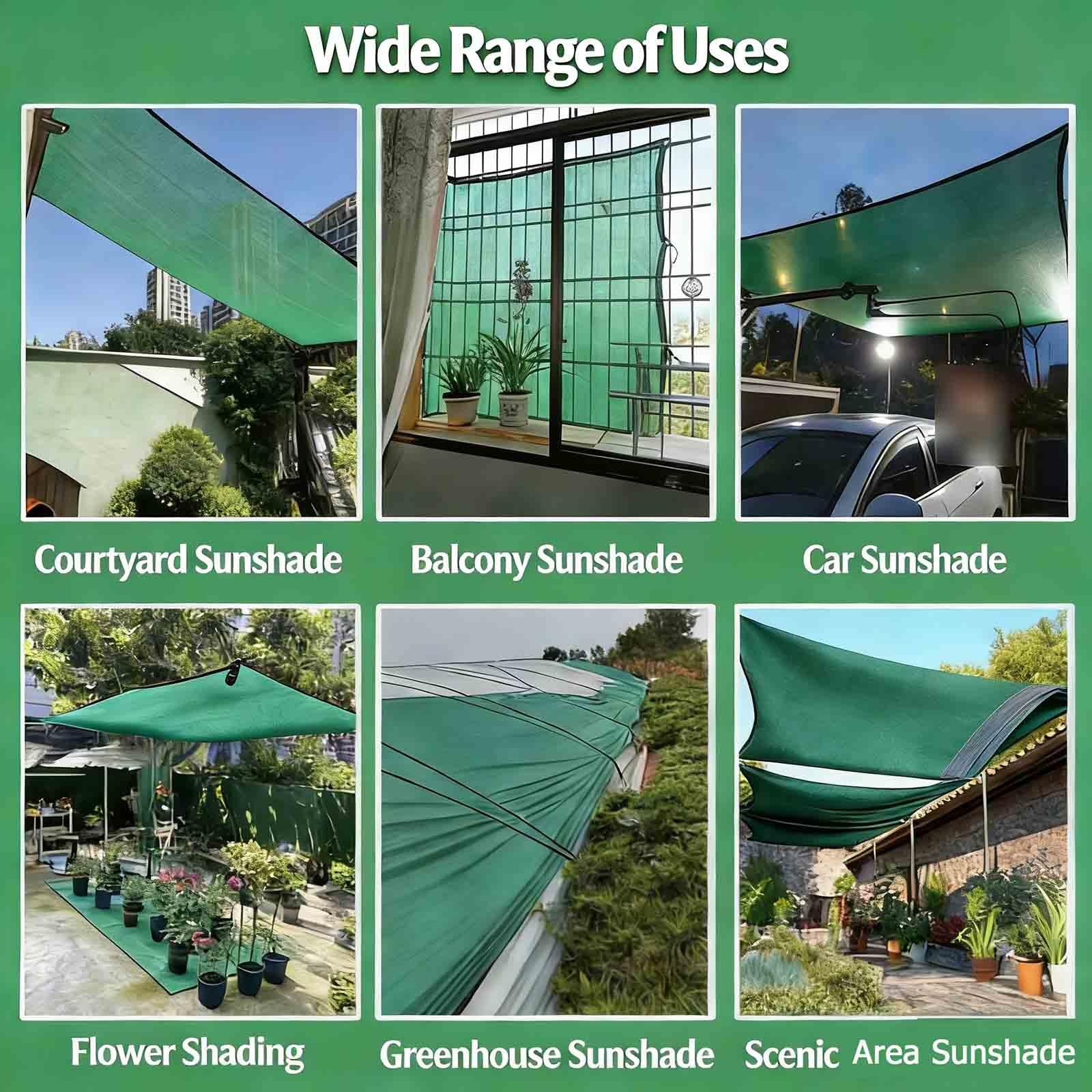 Red de jardín verde oscuro 85% protección UV, fácil de instalar, malla solar para patio y jardín (4 x 6 m) – Solut de bloqueo solar