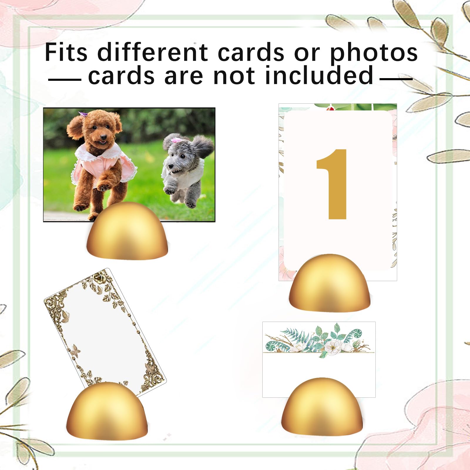 Tischkartenhalter, moderne Tischnummernständer, Setting Clips, runde Tischkartenständer für Geburtstag, Party, Hochzeit, Jahrestag, Empfang, Bankett, 60 Stück (Gold)