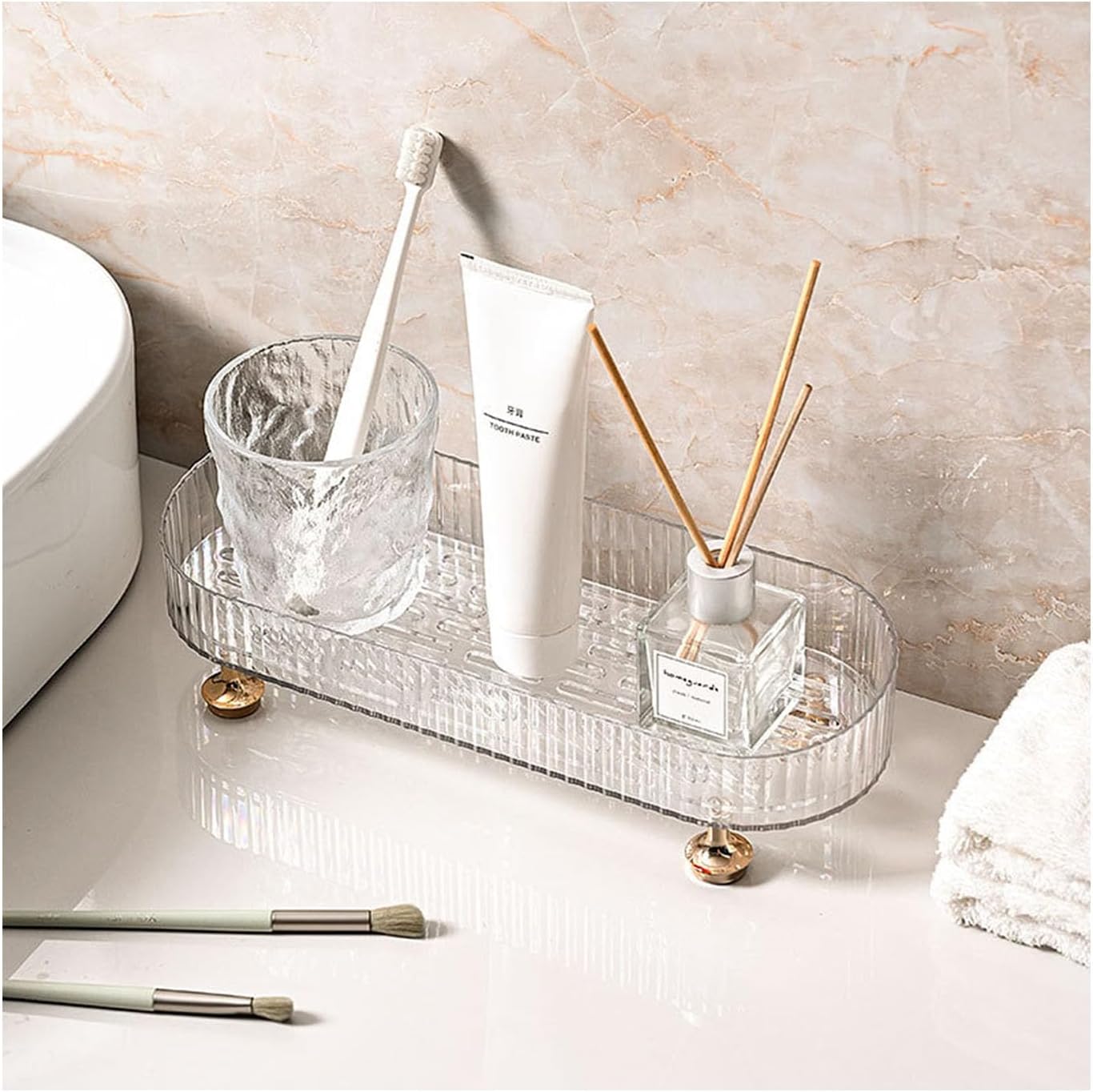 Amazon.com: BESSKON Makeup Perfume Organizer Tray, Small Bathroom Trays ...