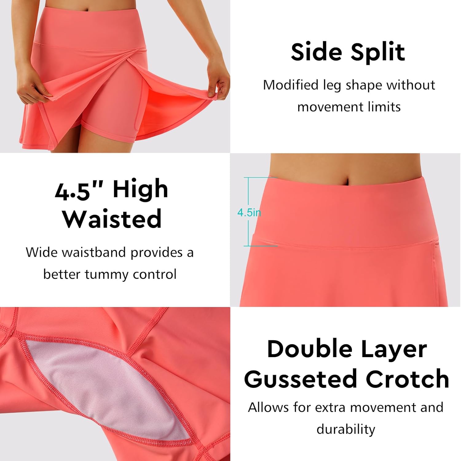 ANIVIVO Women's Swim Skirt Bathing Suit Bottom High Waisted Swim Skort Tummy Control Split Swimsuit Bottom with Pockets - Image 4