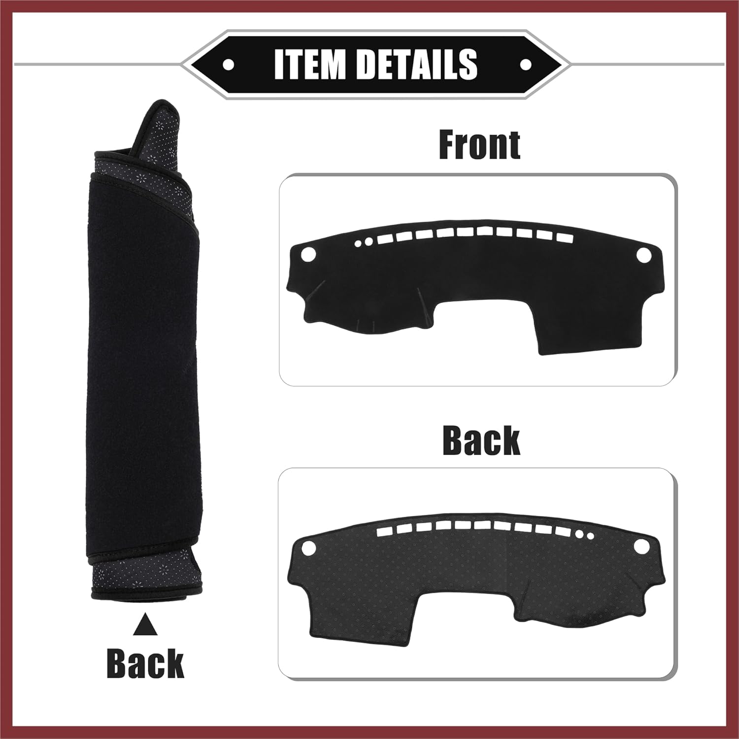 Dashboard Cover Compatible for Toyota Camry 2002-2006, Non-Slip Polyester Black Dash Cover Mat Dash Board Protector Cover Replace Parts
