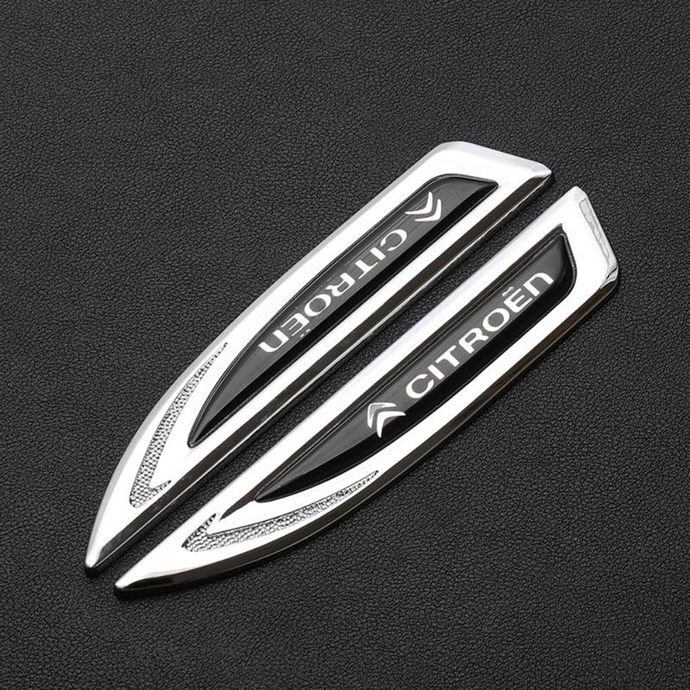 PartyUnix Emblèmes Autocollant Voiture 3D Logo Métal Insigne Pour Citroen C1 C2 C3 C4 C5 C6 C8 C4L DS3 DS4 DS5LS DS6 Latéral Corps Queue De Coffre Badges Accessoires Collants,B