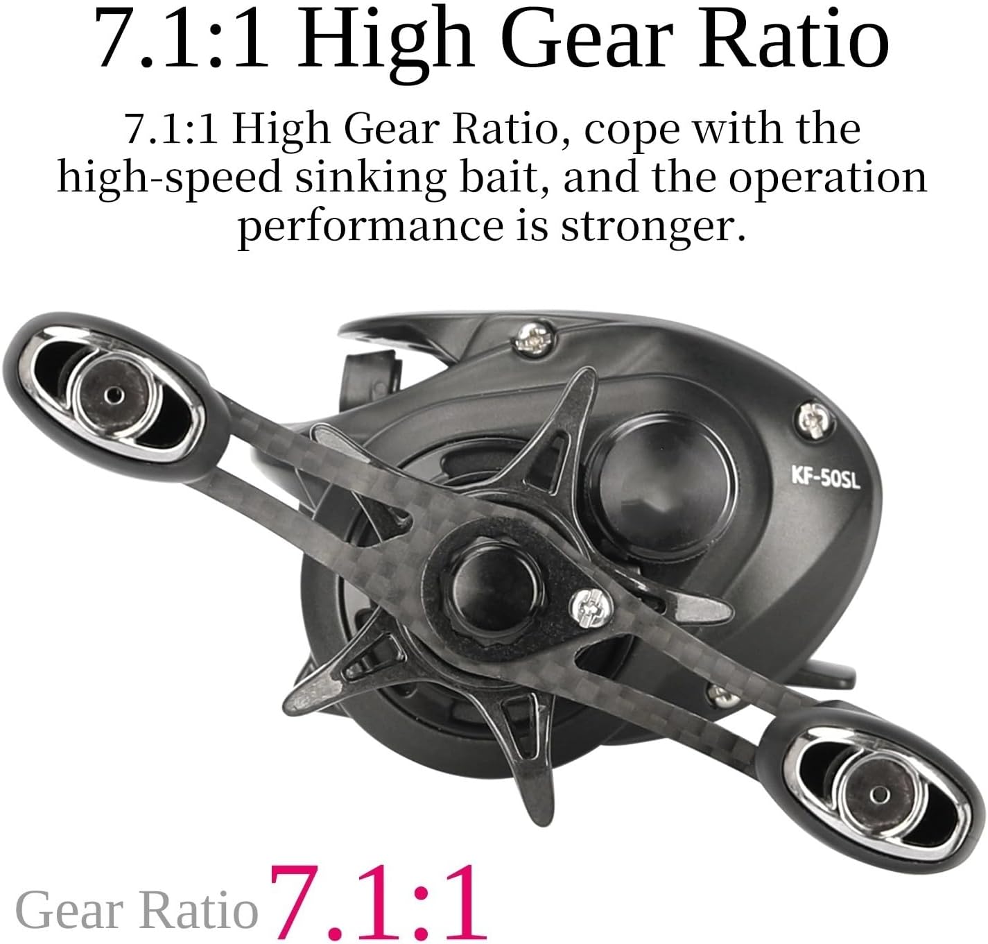 7.1:1 KF50S プロ 4.6 グラム浅いスプール 134 グラム超軽量フィネスベイトキャスティングリールベイトキャスターライ
