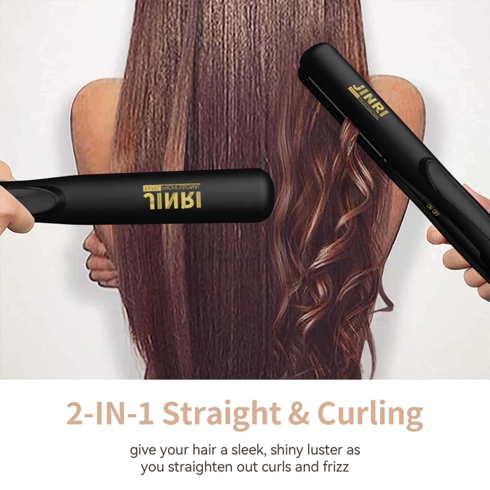 Mini plancha de pelo voluminizadora, volumen bombeado, plancha plana de cerámica, rotación de cola de 360°, volumen duradero para cabello corto o fino, doble voltaje (100-240 V), color negro 2