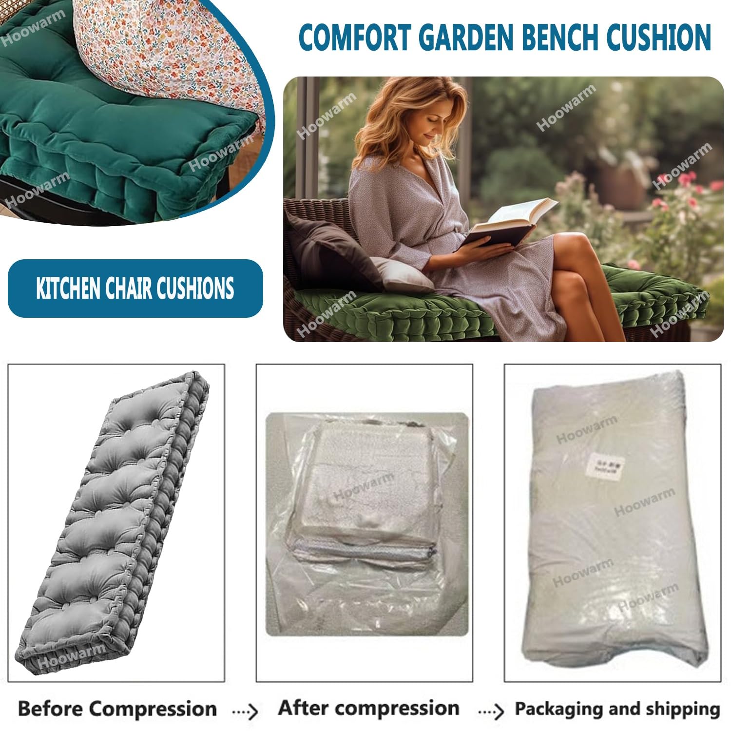 Coussin de Banc Exterieur Intérieur ,Velours Coussin de Siège Banc Sur Mesure 40x40/70x30/150x40/120x40 Coussin de Sol, pour Canapé Jardin Patio Maison Banquette Coussin D'assise(Color11,150x40x10cm)
