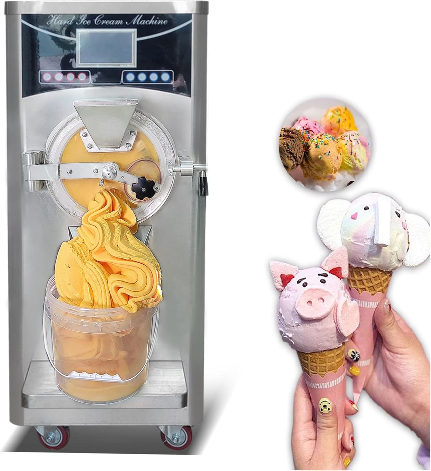 Mvckyi Commercial 36L/H Gelato Hard Serve Ice Cream Ball