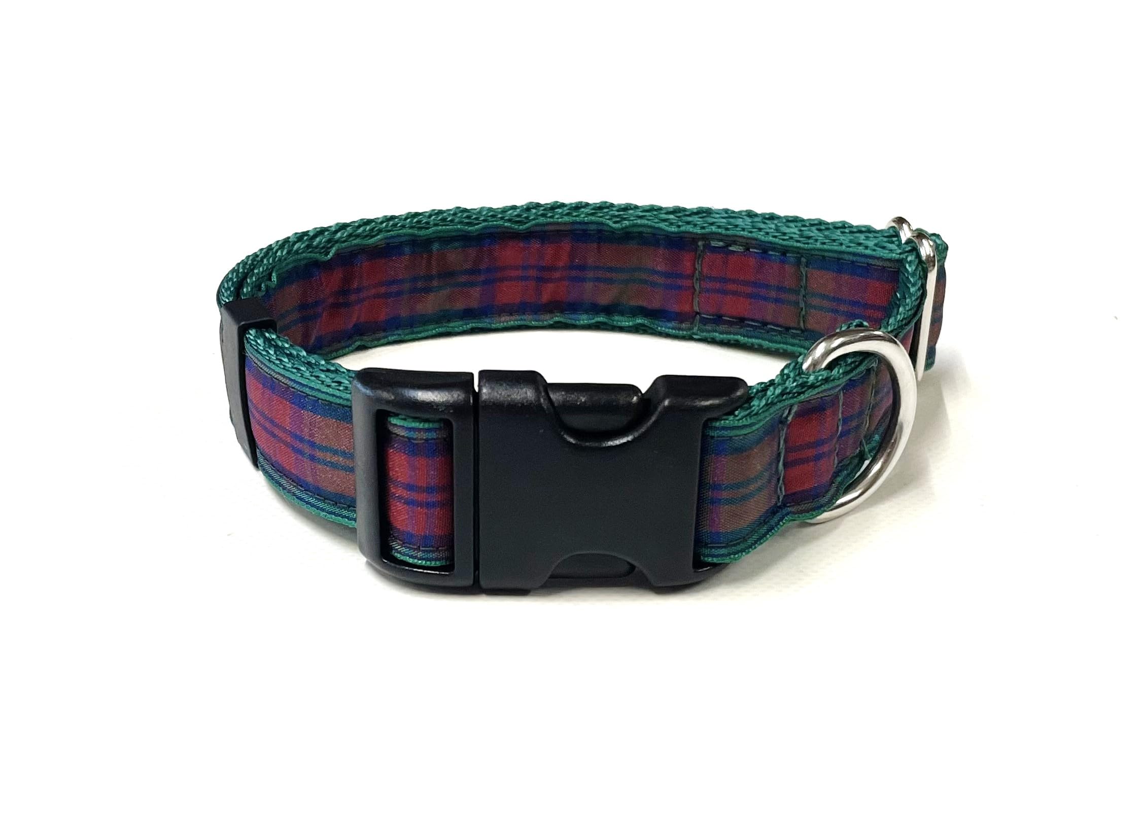 Tartan Dog Collar 25mm Wide Adjustable Comfortable Collar Small Medium Large All Dog Breeds (Small (10" - 16"), 12. Lindsay)