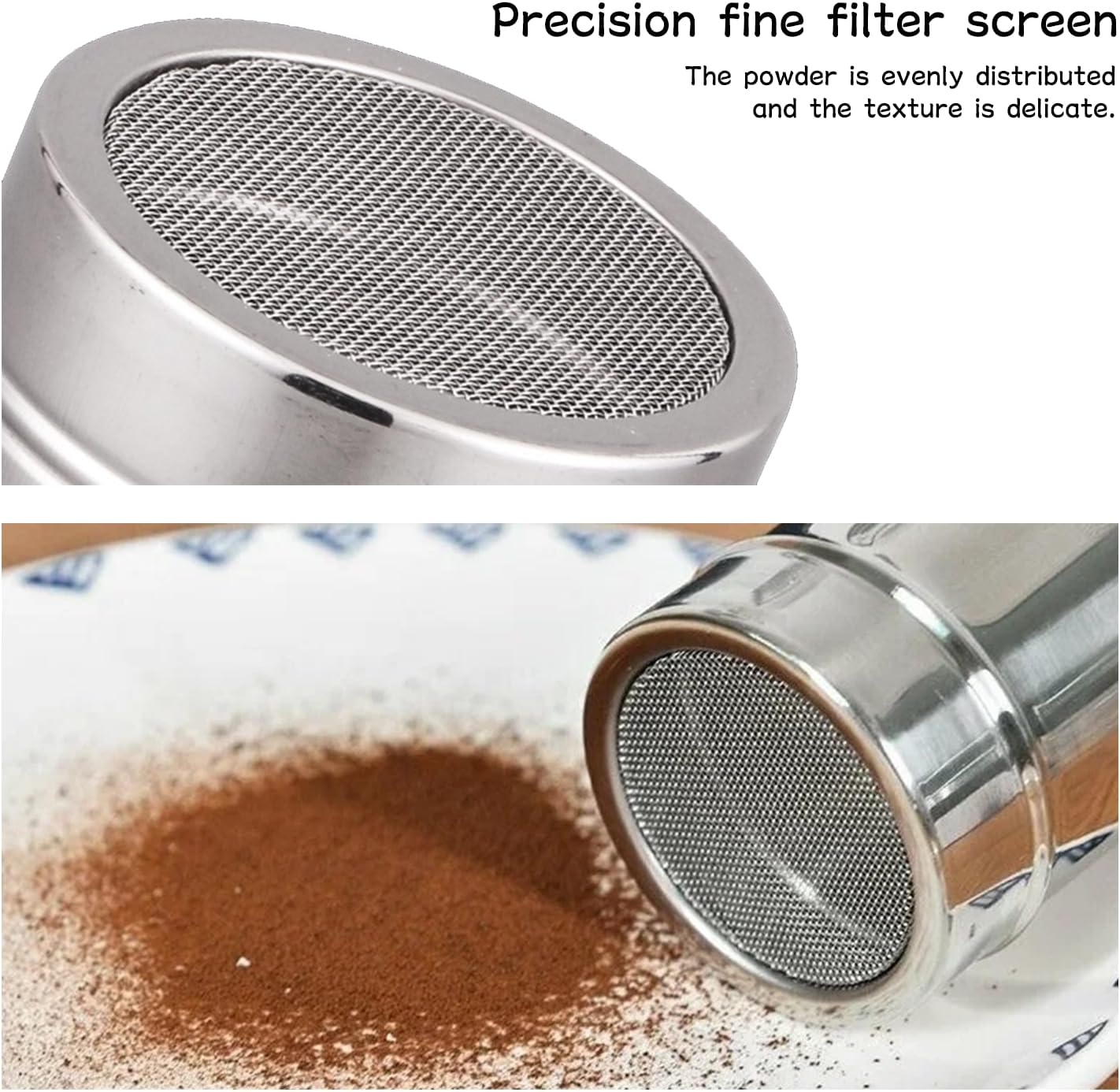 Powdered Sugar Shaker Flour Duster Sifter for Bread Baking Stainless Steel