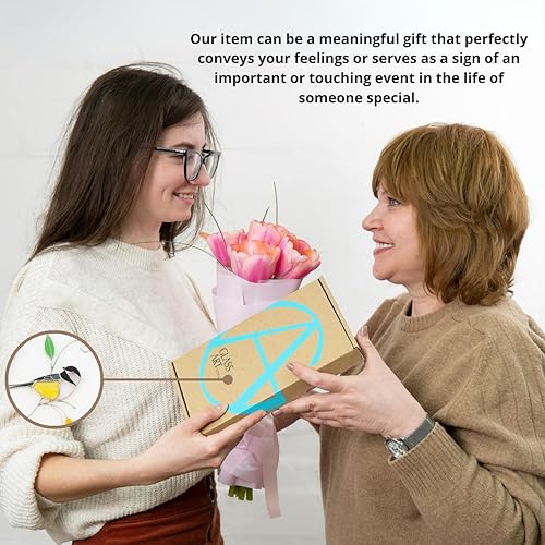 Miniatura 4 de Gift Birds Handmade Stained Glass Suncatchers Genuine Stained Glass Window Hanging Unique Indoor Ornament & Outdoor Decor (CHICKADEE)