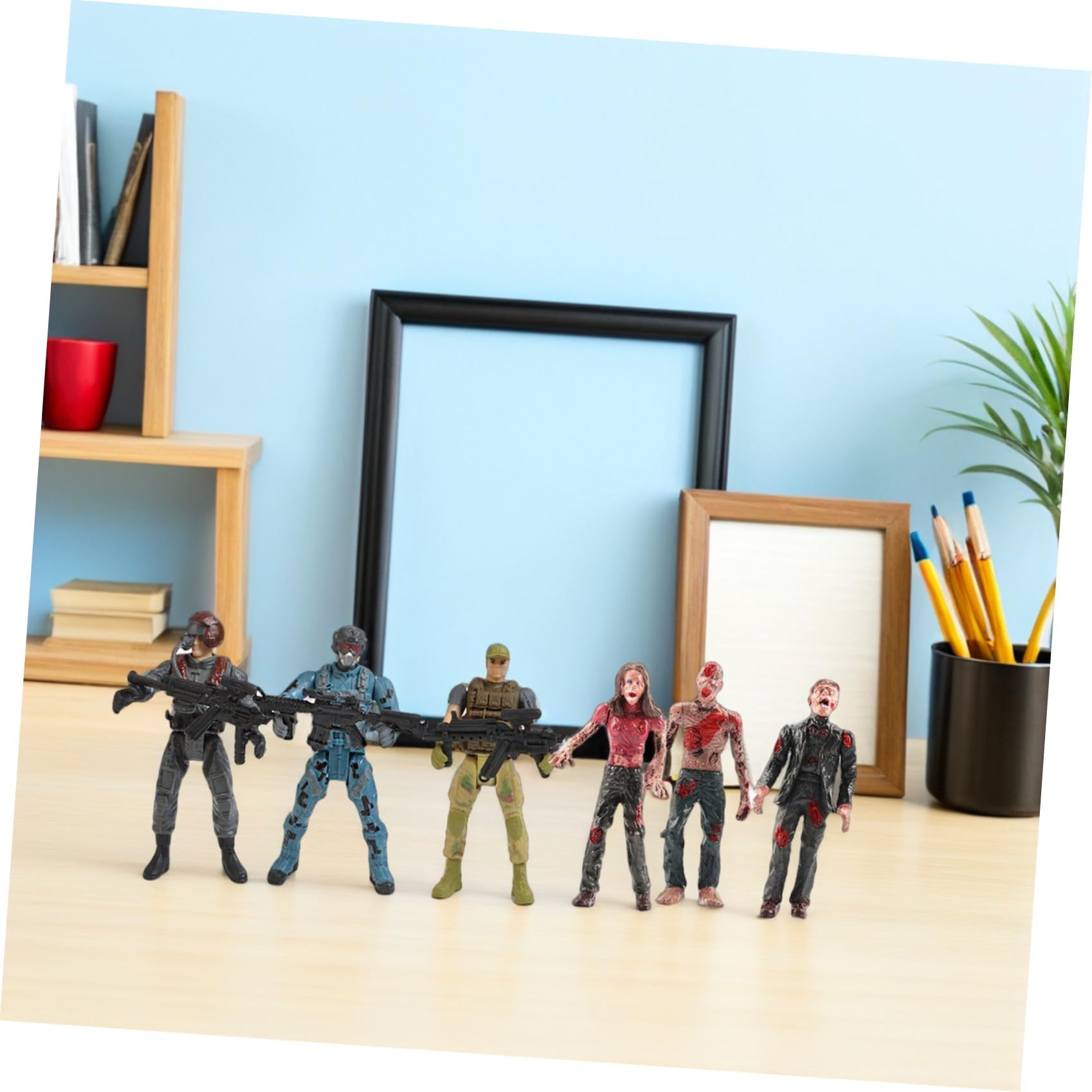 SUPVOX Set di Soldatini Militari 12 Pezzi in Plastico, Modelli 10cm | Articolazioni Mobili, Gruppo Mercenario Tema Zombie, Bordi Lisci senza Sbavature Stile Casuale