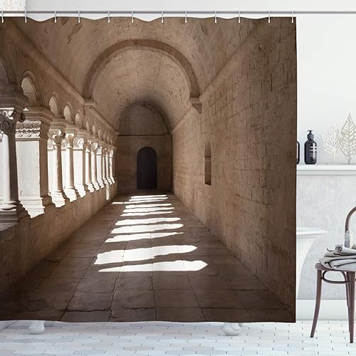 Miniatura 11 de Ambesonne Cortina de ducha hawaiana, diseño de hibisco hawaiano tropical, silueta de niña, tabla de surf, impresión de arte retro, juego de Fucsia