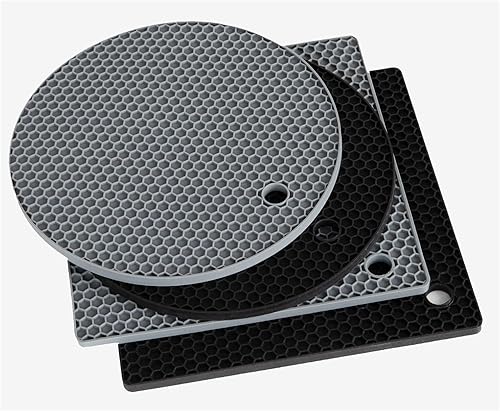 Miniatura 25 de Joyhalo Salvamanteles para platos calientes, almohadillas calientes para cocina, soportes de silicona para ollas y sartenes calientes, alfombrillas