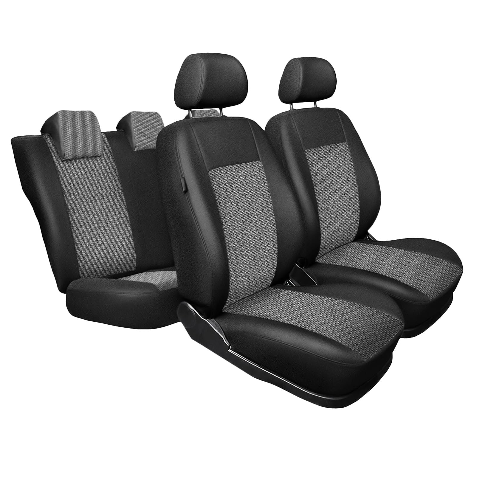 ZWPARTS Housse de Siège Personnalisé pour Citroën Berlingo 2019-2026 (5 Places), Housse de Siège Auto Imperméable, Protecteur de Siège Noir, Set Complet