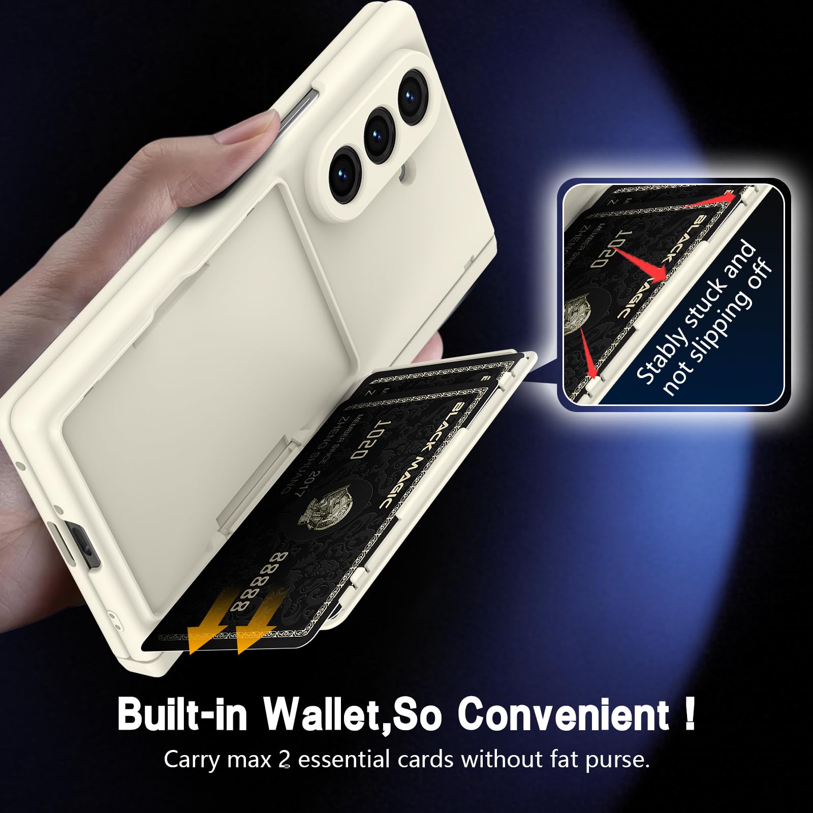 COQUE Etui na telefon Galaxy Z Fold 8 Ultra, odporne na uderzenia, z przegródką na karty i stojakiem, wbudowanym rysikiem i folią ochronną na wyświetlacz, etui na telefon komórkowy do Samsung Galaxy Z