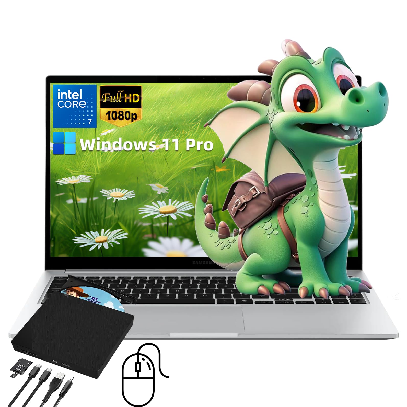 Galaxy Book4 Business Laptop - 15.6" FHD(1920×1080) Display, Intel 10-Core 7-150U(Beats i7-1335U), 16 GB RAM, 512 GB SSD, Backlit KB, WiFi, Windows 11 Pro, with Office Lifetime License