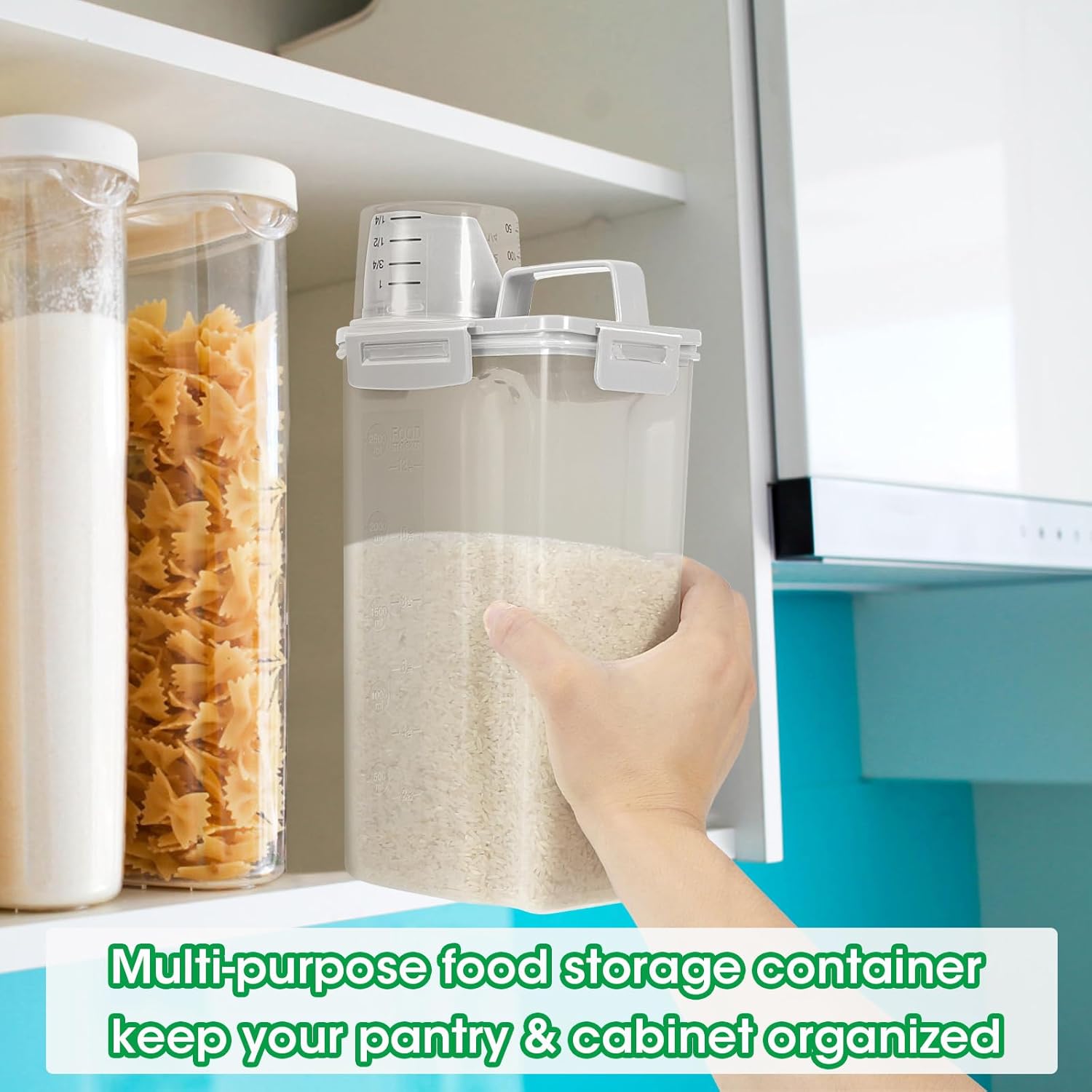 TBMax Rice Storage Container 3 to 5 Lbs - Small Pet Dog Cat Food Container Dispenser with Easy Pouring Spout & Cup, Portable Cereal Container for Small Spaces, Travel, or Daily Use - Image 7