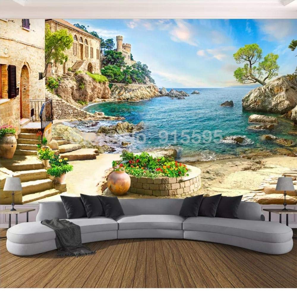 Papier peint personnalisé 3d château haut de gamme 200x140cm