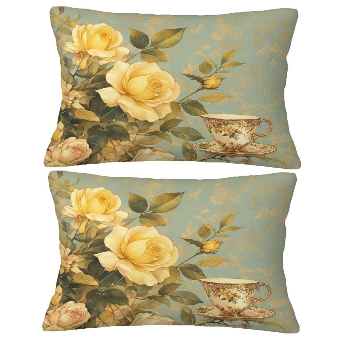 Taie d'oreiller pivoine en velours haut de gamme, set de 2 coussins rectangulaires modernes