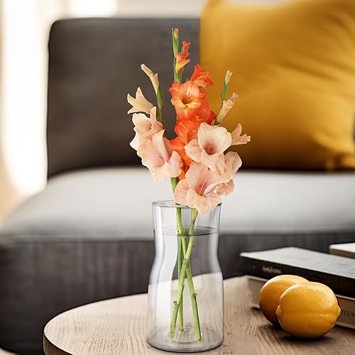 Miniatura 4 de Jarrón de vidrio iridiscente de 8 pulgadas, centro de mesa de estilo bohemio moderno para flores, decoración del hogar, boda, inauguración de la