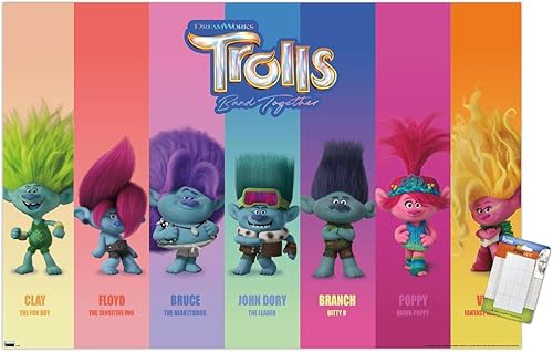 Trends International Trolls Band Together - Póster de pared Perfect Harmony, 22.37 x 34.00 pulgadas, paquete de póster y montaje