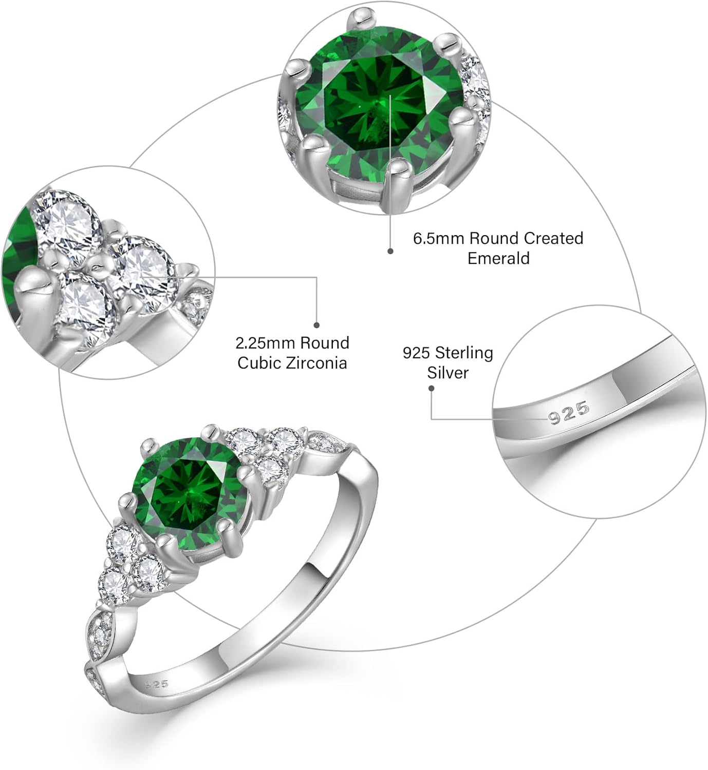 Engagement Ring for Women 925 Sterling Silver Promise Wedding Anniverasry Eternity Ring for Her Size 5-10 - Image 6