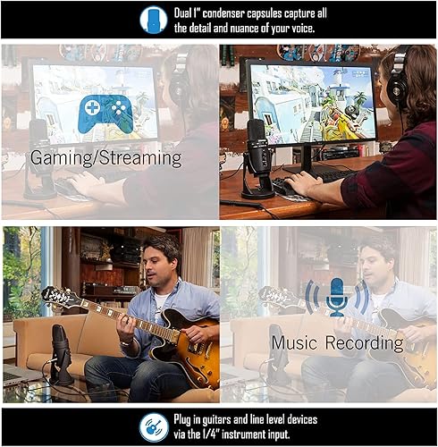 Miniatura 5 de Samson G-Track Pro - Micrófono de condensador USB de 24 bits con interfaz de audio con filtro G-Track Pro Pop y paño de limpieza, paquete de