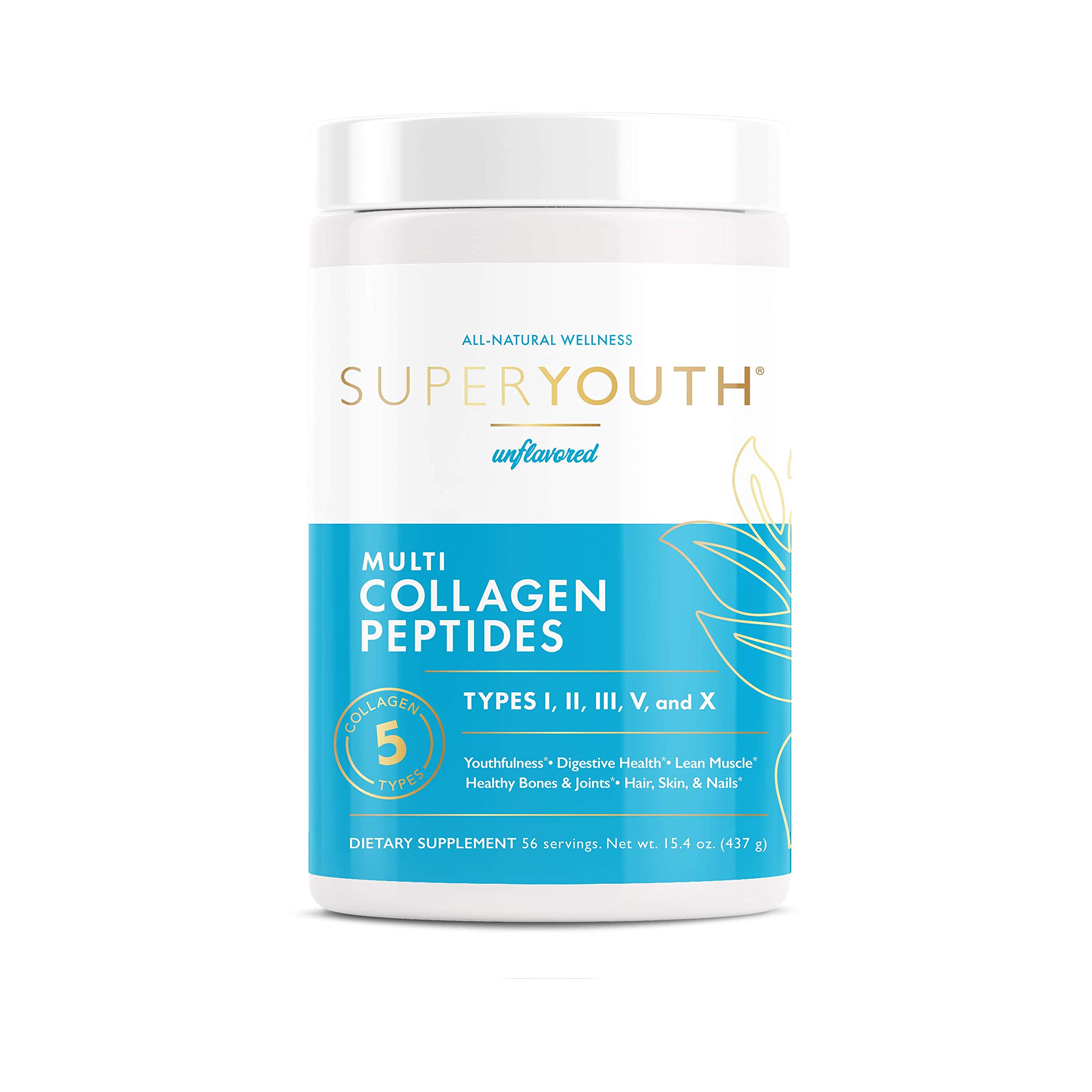 Buy Super Youth Collagen Powder, Unflavored, 5 Types of Collagen