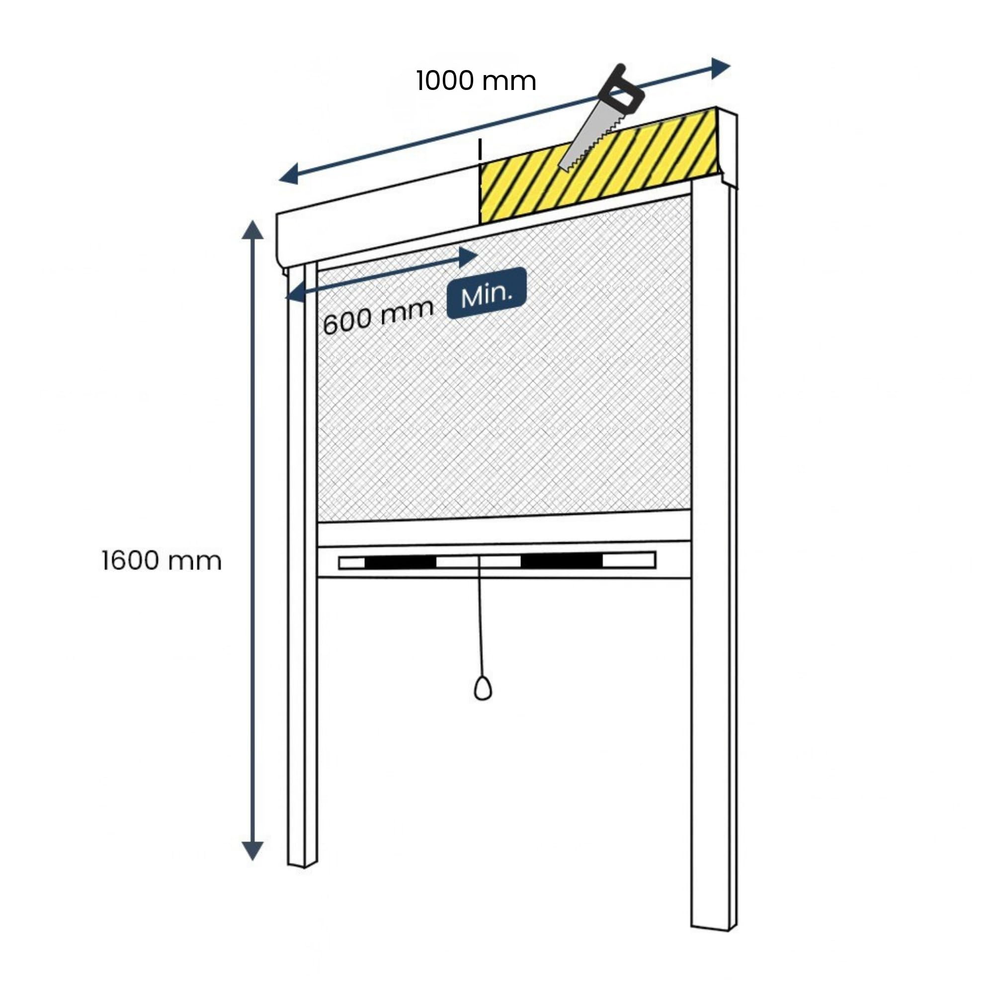 Zanzariera a Rullo in alluminio, Bianco - L100 x A160cm, anti Insetti, Riducibile per finestra, Avvolgimento Verticale