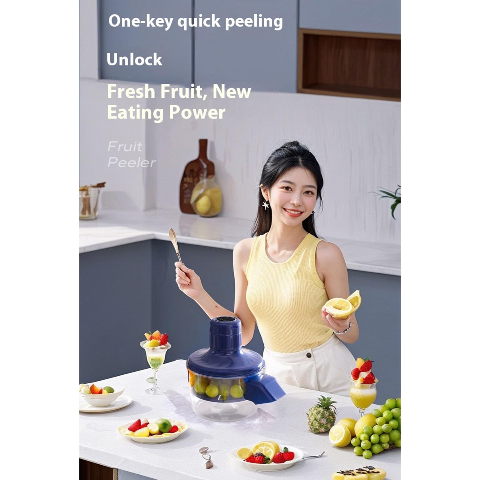 Pela-uva automatico facile da usare con motore elettrico per rimuovere rapidamente la buccia Ideale per cucine domestiche Pela-uva automatico Pela-uva elettrico domestico per la rimozione della buccia