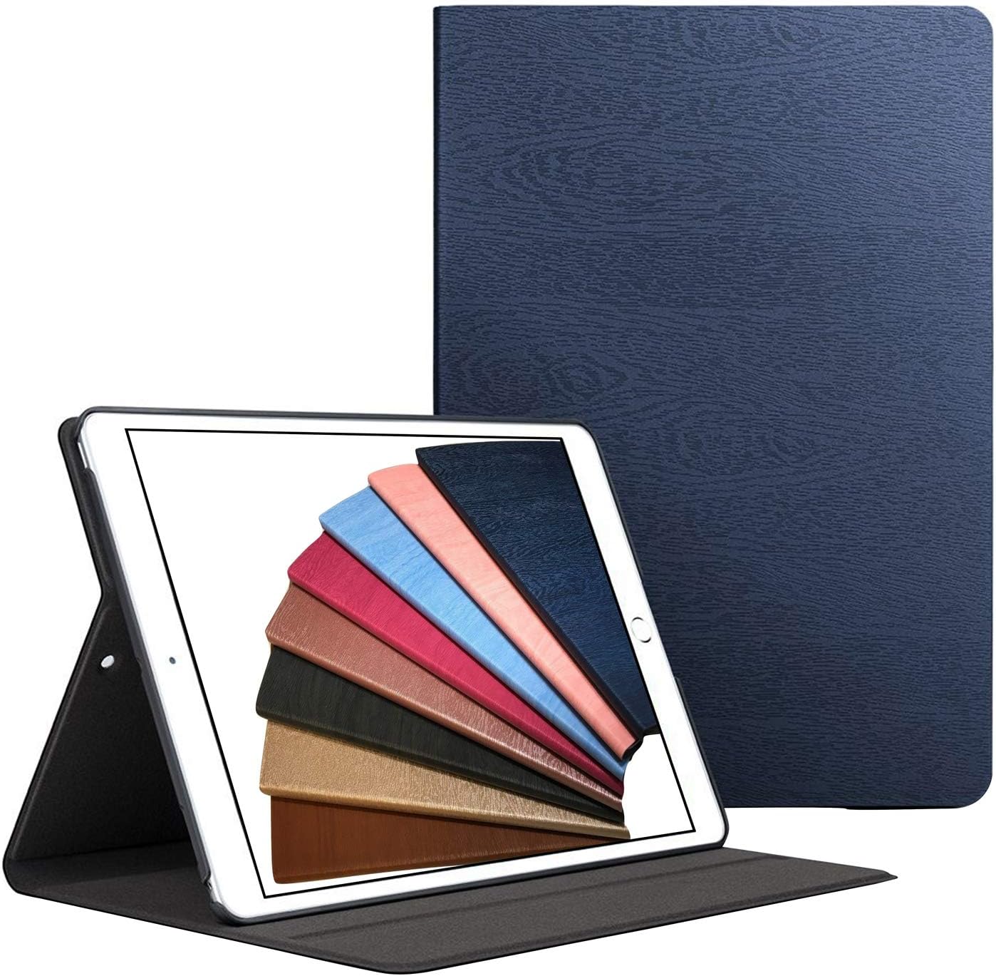 DuraSafe Case for iPad PRO 10.5 Inch 2017 / Air 3 (3rd Gen) 10.5 Inch 2019 [ A1701 A1709 A2152 A2123 A2153 A2154 ] Smart Cover Slim Folio, Auto Sleep/Wake - Navy Blue (Tree)