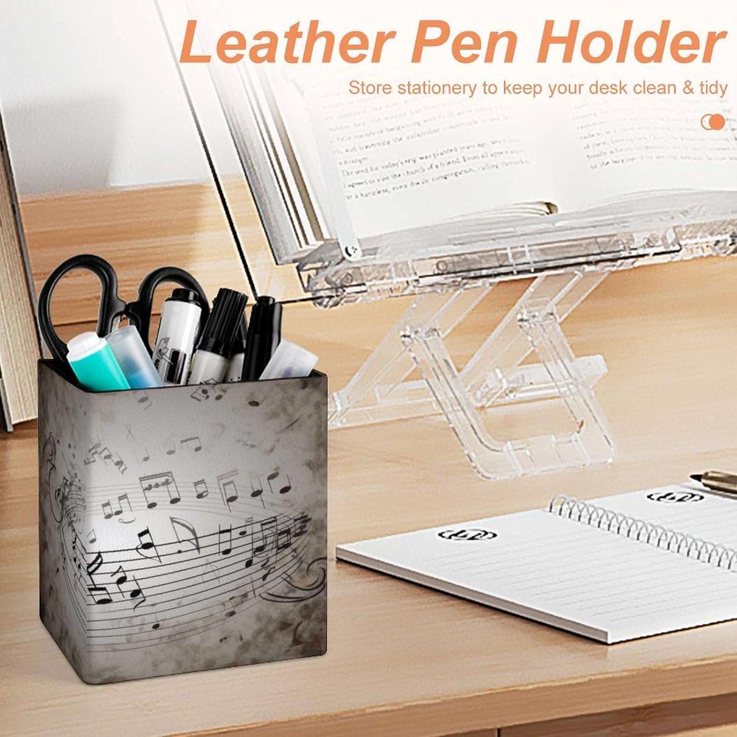 Music Note Wall Pen Holder Office Supplies for Desk Storage image 4