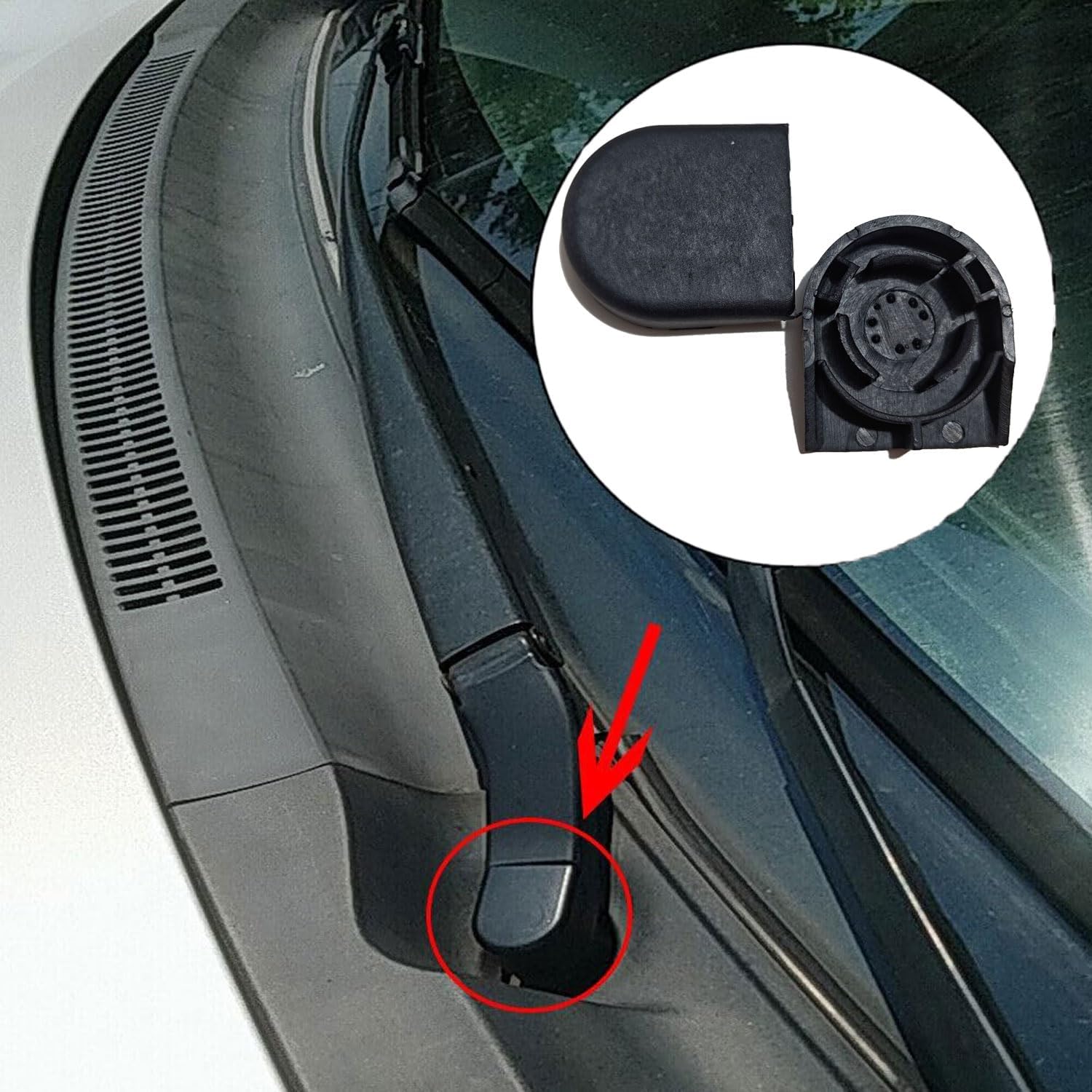 2Pcs 8529213010 Windshield Wiper Arm Nut Cover Bolt Cap Front Wiper Arm Cover Cap Compatible With Corolla E140 E150 E170 E210 2006-2018