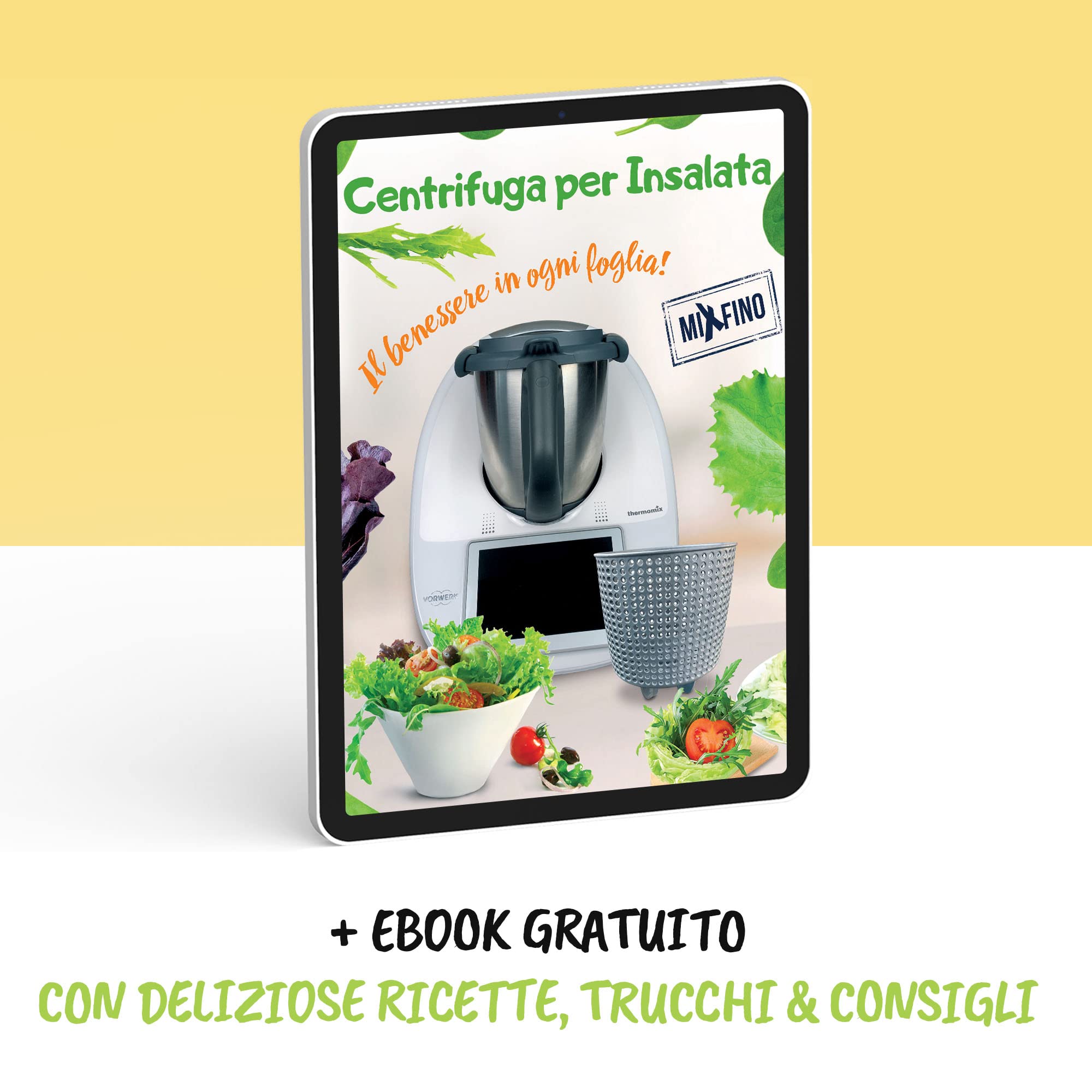 MixFino Centrifuga Insalata e Cuoci Pasta per Monsieur Cuisine Smart, Connect, Trend | Accessorio 3-in-1 per Asciugare, Lavare, Cucinare | Aumenta Capienza Cestello | Qualità Made in Germany