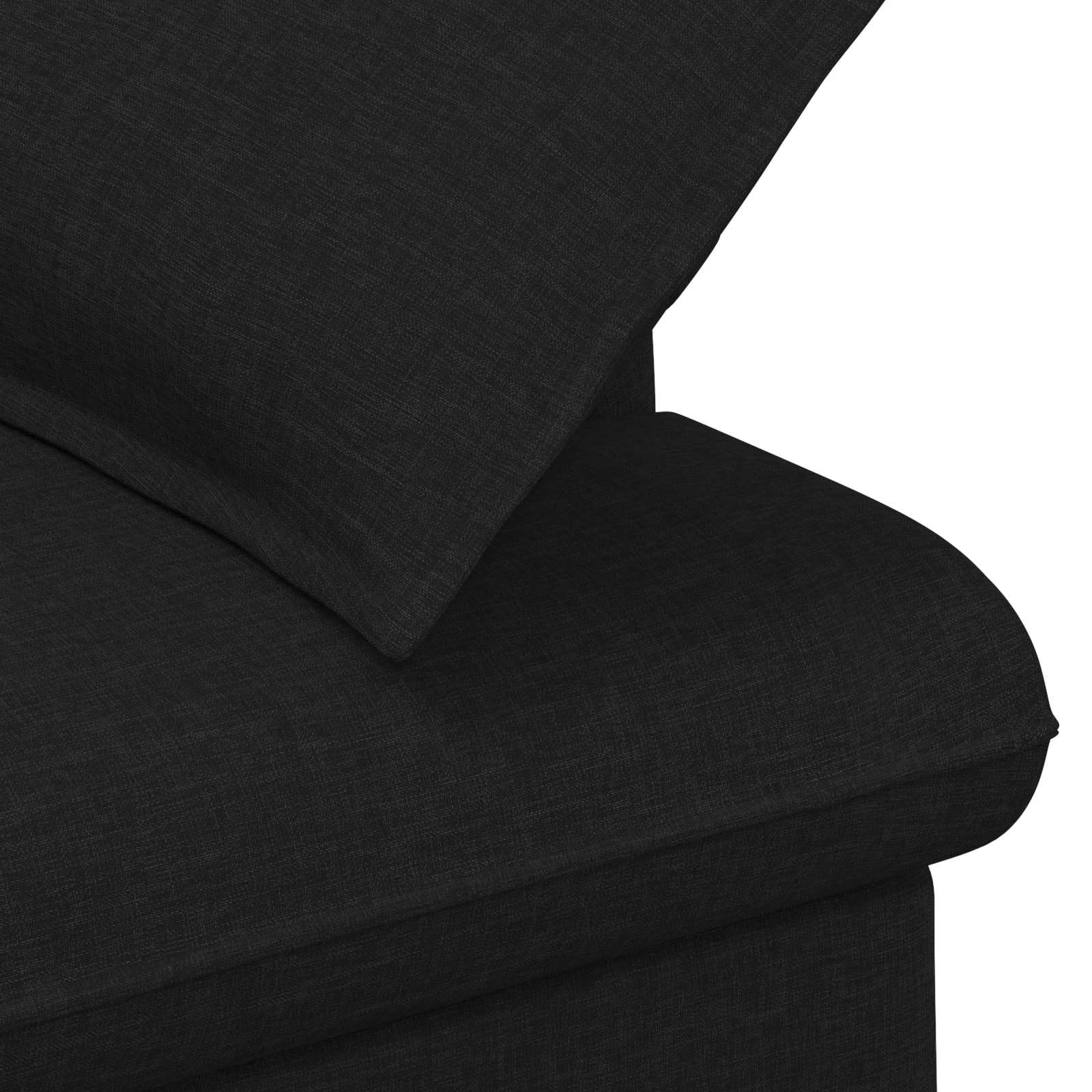 Banc 2 places avec boutons - Noir - 111 x 68 x 80 cm - Banc rembourré en tissu pour salon, chambre à coucher - Peu encombrant - Rembourré - Cadre en bois solide - Confortable - Polyvalent