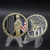 Vista 3 de Joygulls Moneda de desafío oficial de policía estadounidense Moneda militar de oración de San Miguel