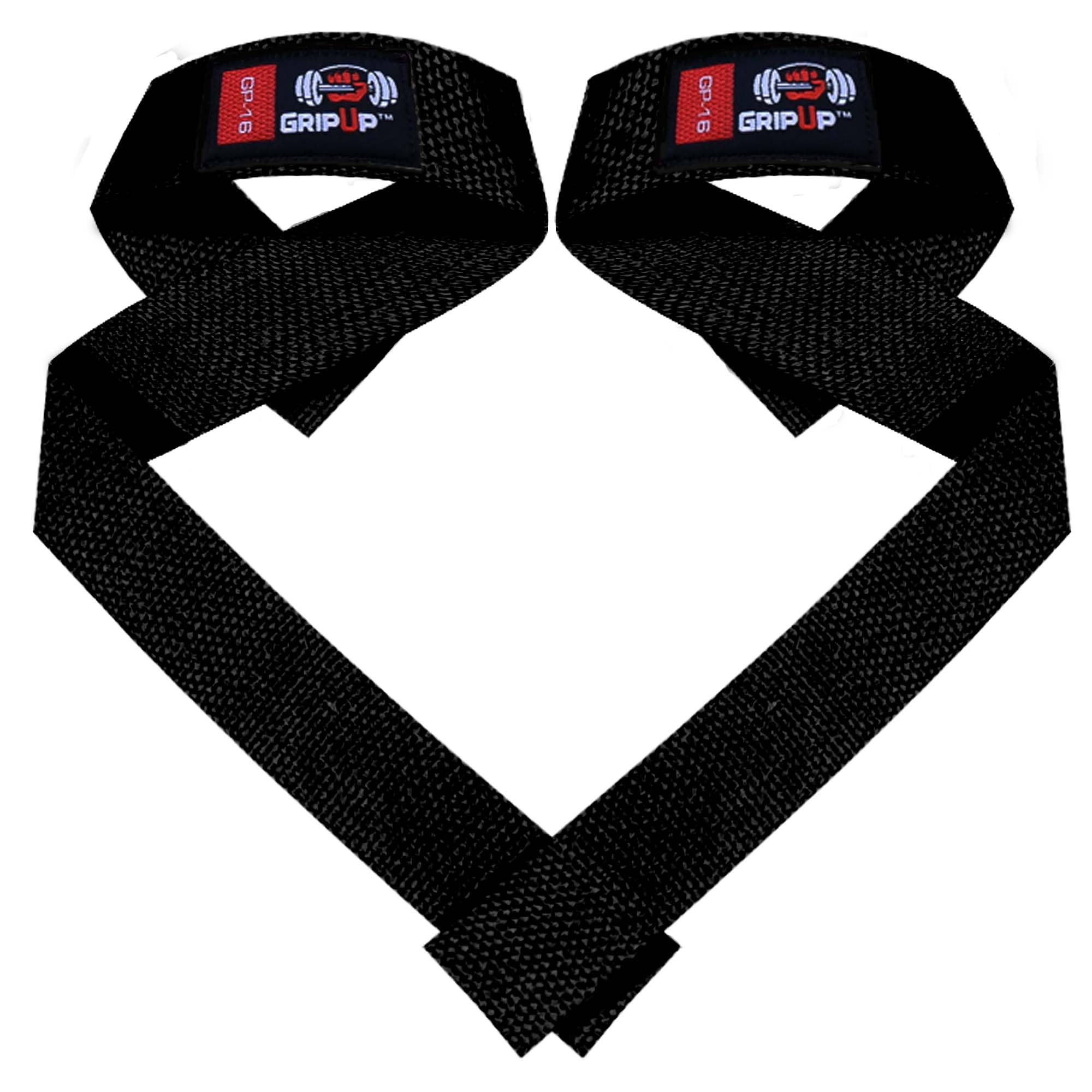 GripUp Bar Lifting Straps For Weight Lifting Gel Grips Heavy Duty Gym Strap Cotton Wrist Support Neoprene Padded Anti Slip Dumbbell Bar Wraps For Bodybuilding Deadlifts Barbells