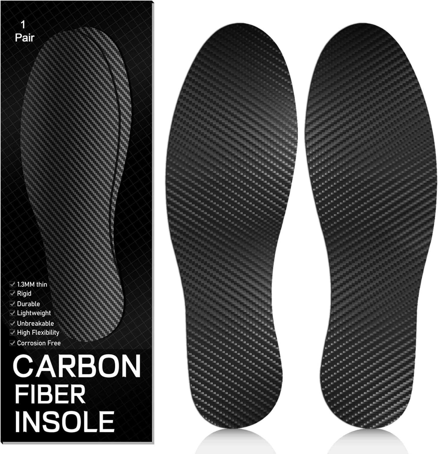BOBOWALK Carbon Fiber Insole for Turf Toe, Foot Fracture, Arthritis, Hallux Rigidus