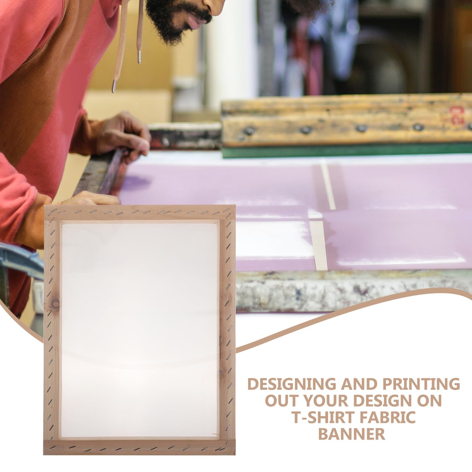 Housoutil 3 Pezzi Telaio Serigrafia in Legno per DIY Cornice Stampa Artigianale Leggera e Compatta per Tessuti Magliette e Progetti Creativi e Adulti