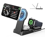 3 in 1 Magnetic Wireless for iPhone Charging Station: Foldable Portable Charger for iPhone 17-12 Pro Max & Apple Watch & AirPods, for Apple Multiple Devices Charger for Home,Office&Travel