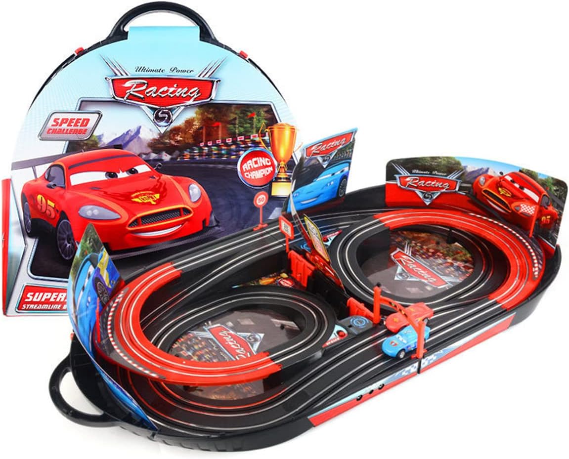 Slot Car Racing Track for Boys and Kids Electric Racing Vehicle Playset 148 Track Lighting