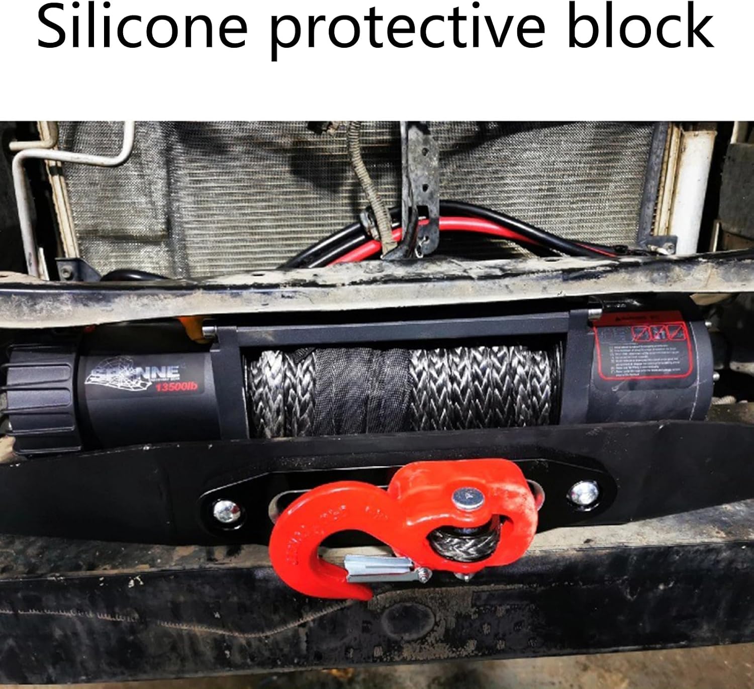 Silicone Stopper Protector Block Stranded Cable Protective Tow Hook 9500Lbs or More Winch Guide Winch Cushion