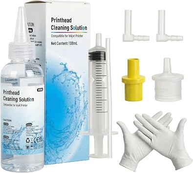 Printer Cleaning Kit 100mL, Printhead Cleaning Solution for Inkjet Printers, Compatible with Epson, HP and Canon Brother Printheads