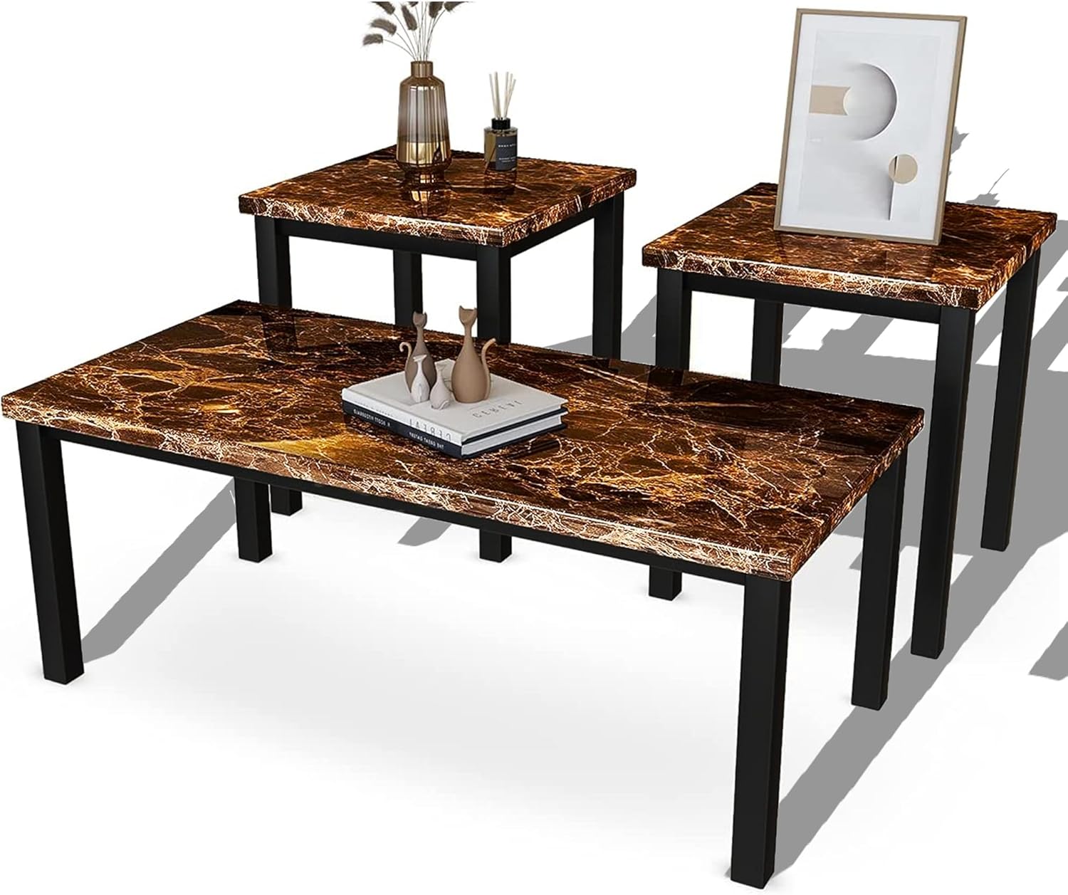 Modern Piece Coffee Table Set with Faux Marble Guyana Ubuy