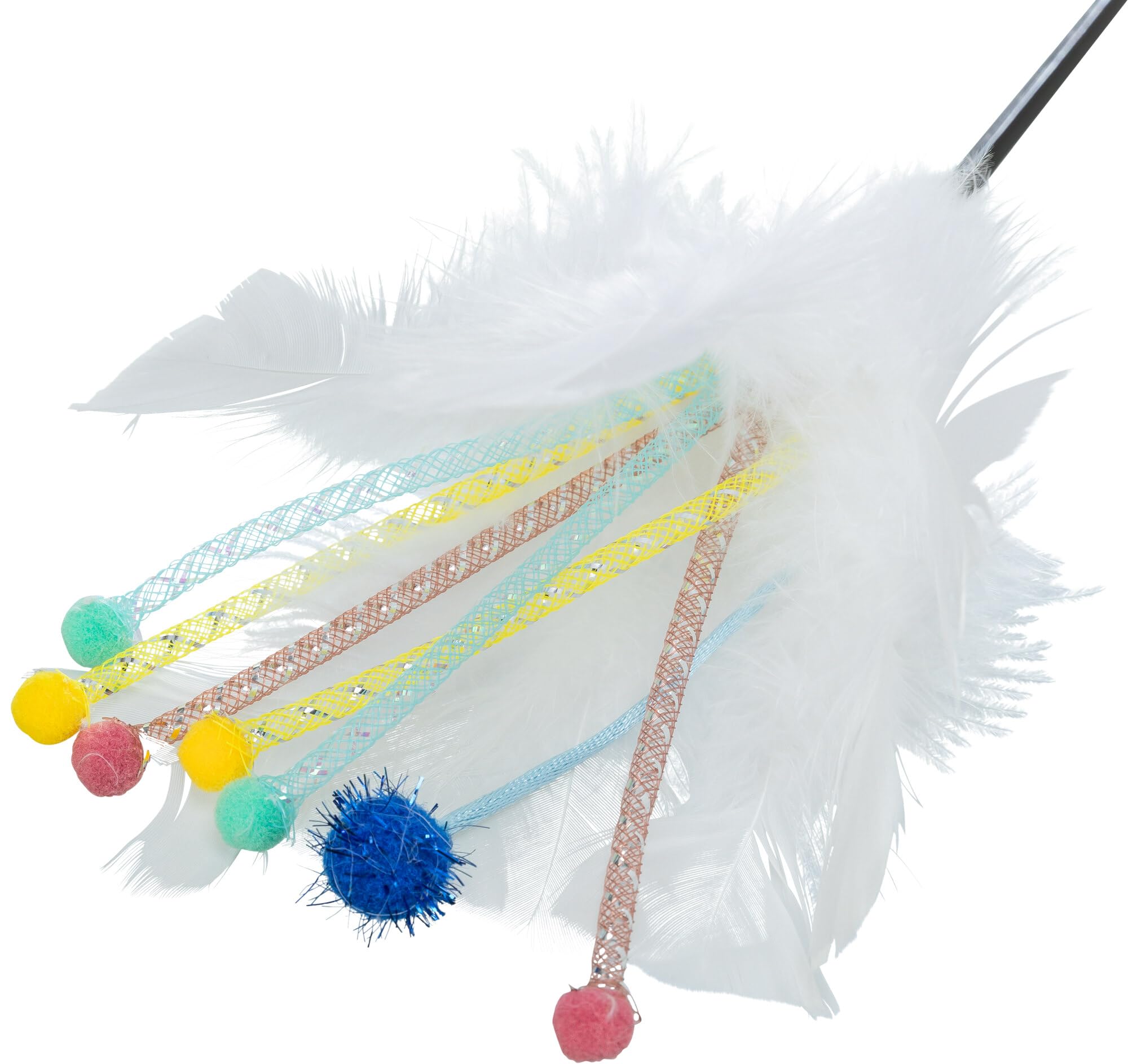 Trixie Set de bâtons de Jeu avec Plumes, 41 cm, Chat