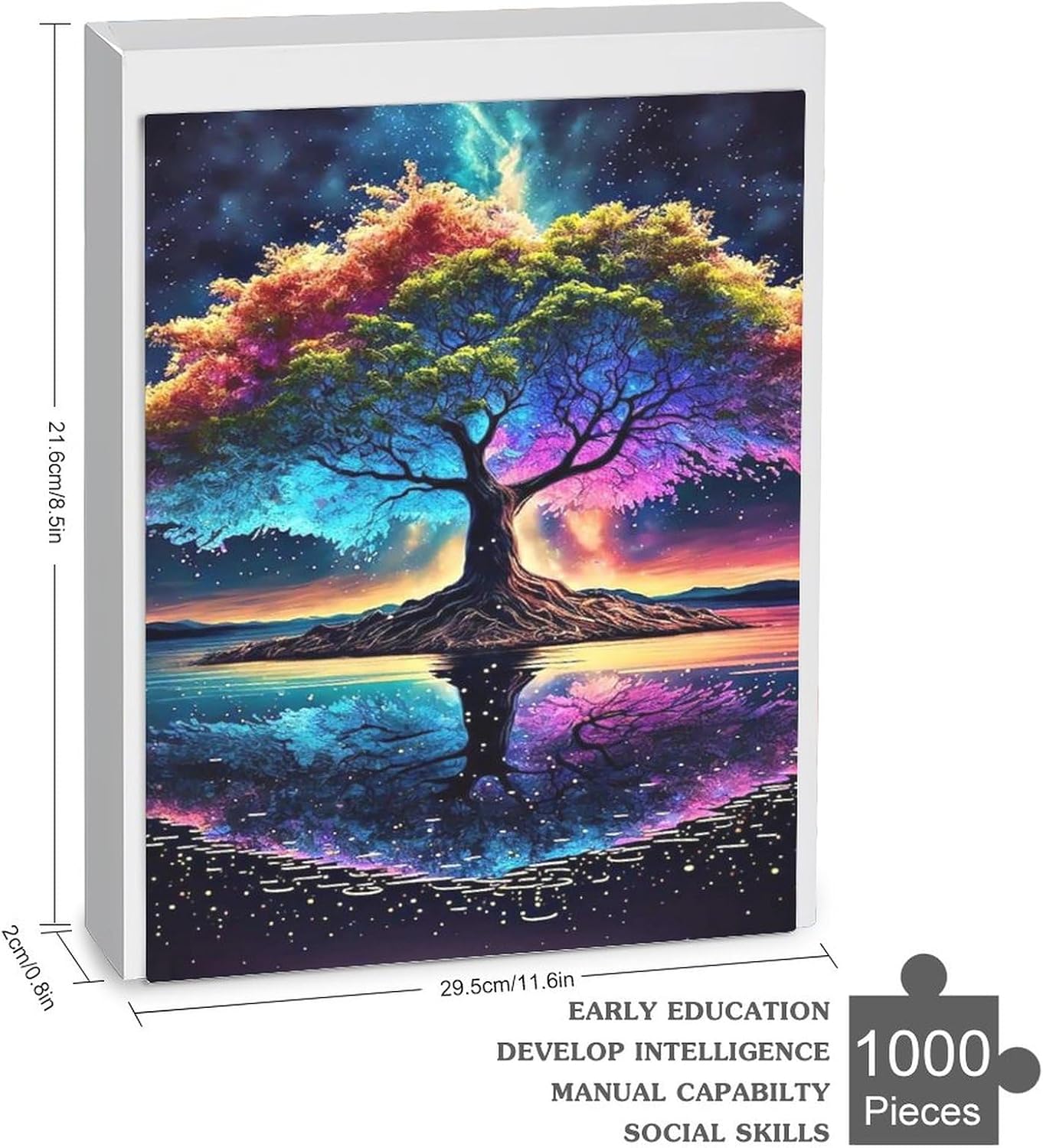 Great Jigsaw Puzzles for Adults 1000 Piece Colorful Tree of Life Painting Puzzles for Adults Toys Gift Family Decoration Kids Puzzles
