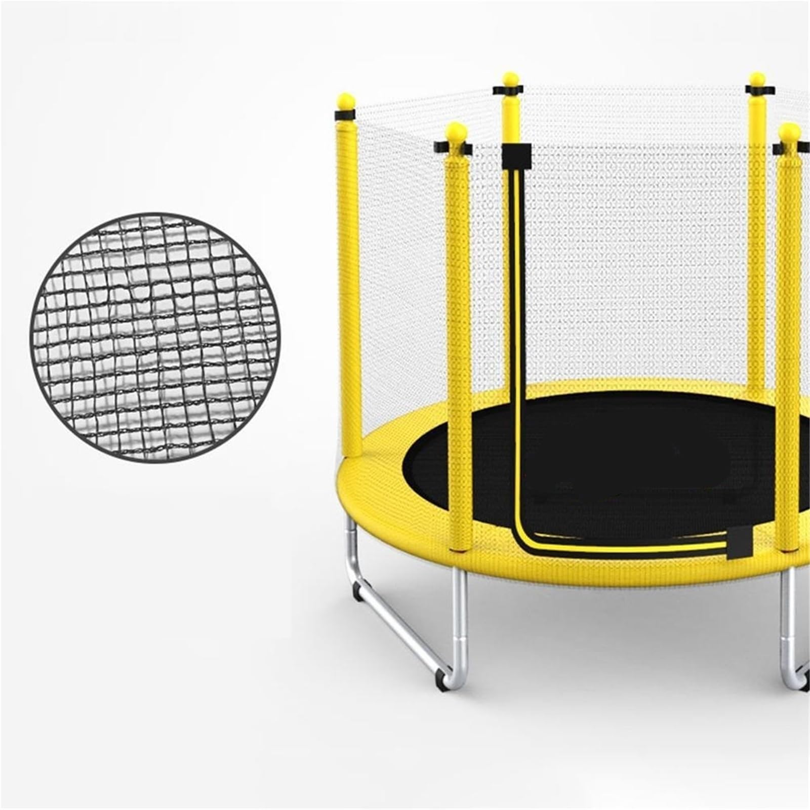 Siatka bezpieczeństwa trampoliny do 6-biegunowych trampolin ogrodowych, trwała siatka zastępcza (1,2 m/1,4 m/1,5 m) pasuje do większości modeli trampolin, zwiększona ochrona i stabilność
