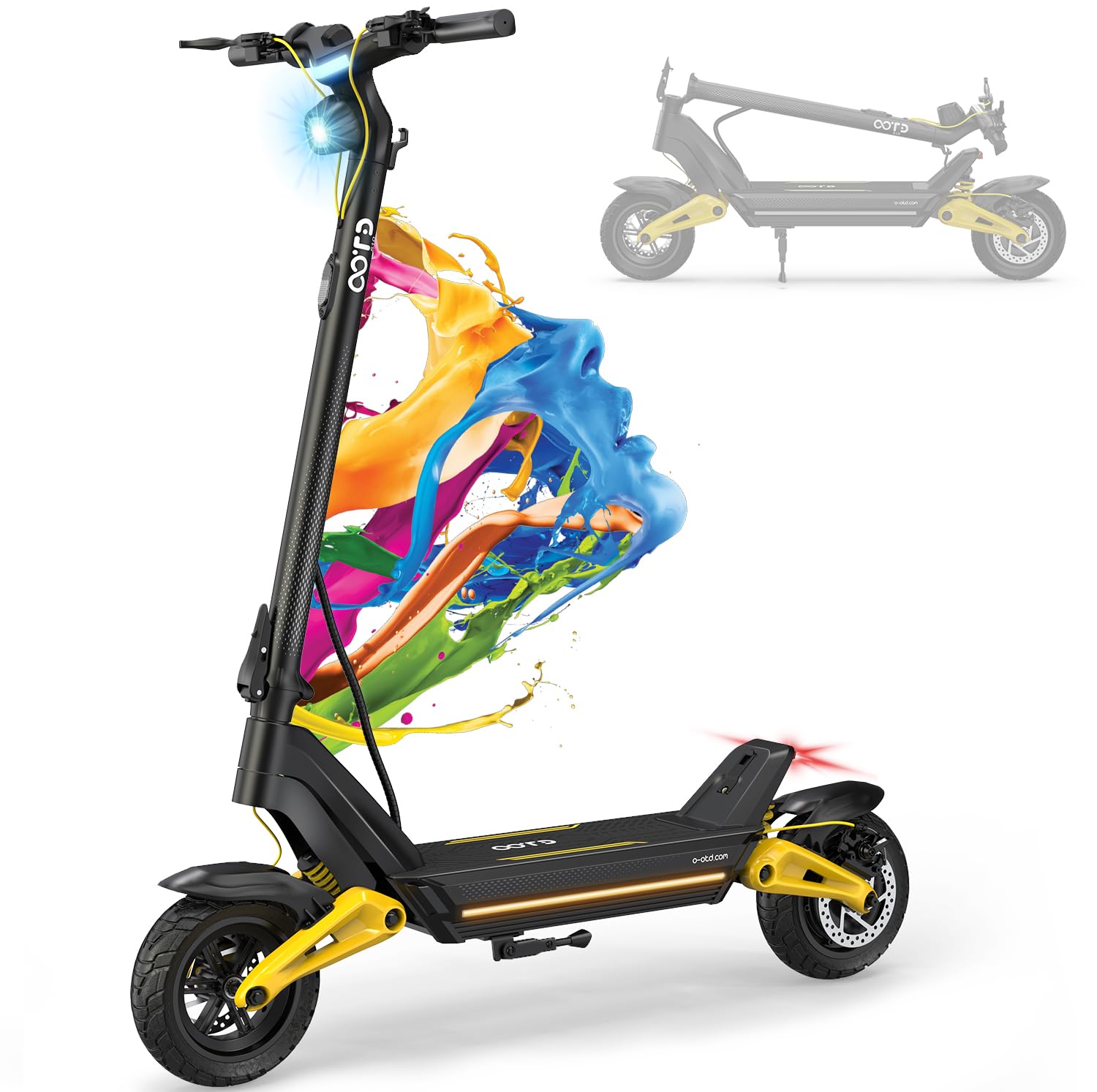 OOTD S10 Trottinette Electrique Adulte, 10" Pneus Tout Terrain Trotinette Électrique avec Batterie 48V 20AH Autonomie 80km, Ecran LCD & Double Amortisseur, Trotinette Adulte Electrique Moteur 1400W