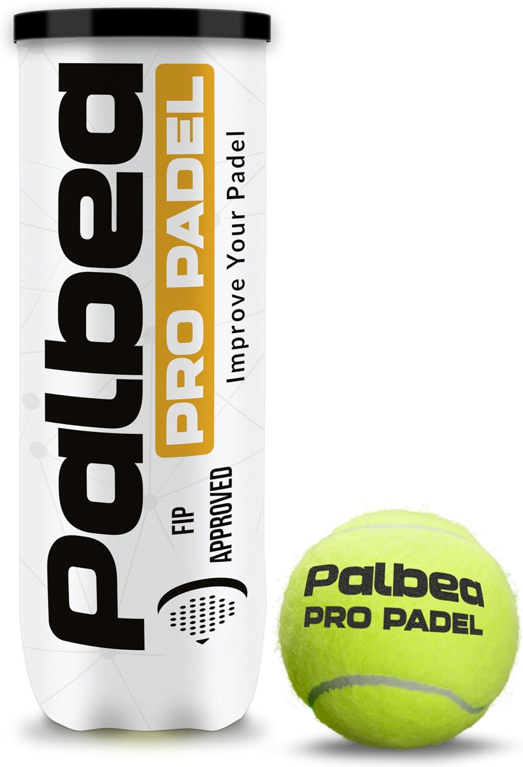 PALBEA PRO PADEL - Piłki do Padla Zatwierdzone Przez FIP - 1 Karton x 6/9/12/14/20/24 Rury. Piłki do Padel z filcem HV o wysokiej widoczności. Na Treningi i Turnieje. Pod Ciśnieniem, Trwałe i Szybkie.